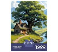 Puzzles De 1000 Pièces pour Adolescents Idyllic Cottage by A Stream Puzzle Jeux Relaxants Une Œuvre d'art Cadeaux d'anniversaire Uniques 70x50cm/1000pcs