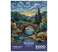 Puzzles De 1000 Pièces pour Adolescents Impressionist Bridge Over Water Puzzles pour Adultes Améliorent La Mémoire Casse-tête Difficile Et Stimulant Jeux De Réflexion en Famille 70x50cm/1000pcs