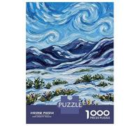 Puzzles De 1000 Pièces pour Adolescents Impressionistic Mountain Landscape with Flowers Puzzle Adulte À Faire Soi-même, Jouets Anti-Stress, Cadeaux De Noël Et d'anniversaire 38x26cm/1000pcs