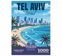 Puzzles De 1000 Pièces pour Adolescents Israel Tel Aviv Travel Puzzles pour Adultes Assemblage De Motifs Stimule Le Cerveau Jeu Stimulant 70x50cm/1000pcs