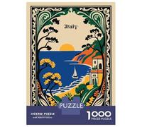 Puzzles De 1000 Pièces pour Adolescents Italy Coastal Landscape Art Nouveau Puzzles pour Adultes : Améliore La Mémoire, Défi Éducatif, Cadeau Anti-Stress 38x26cm/1000pcs