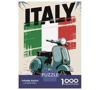 Puzzles De 1000 Pièces pour Adolescents Italy Scooter Vintage Travel Puzzle pour Adultes Relax Games Hand Speed Race Offre Cadeaux pour Toute La Famille 52x38cm/1000pcs