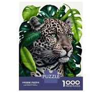 Puzzles De 1000 Pièces pour Adolescents Jaguar Face Jungle Animal Puzzles pour Adolescents - Jeu Manuel pour Améliorer La Mémoire - Cadeaux pour Les Amis Et La Famille 52x38cm/1000pcs