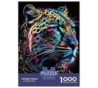 Puzzles De 1000 Pièces pour Adolescents Jaguar Pop Art Animal Face Puzzle À Monter Soi-même, Jouets pour S'amuser en Famille, Cadeau d'anniversaire Ou De Noël 38x26cm/1000pcs