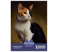 Puzzles De 1000 Pièces pour Adolescents Japanese Bobtail Oil Paint Puzzle Adulte Anti-Stress, Jeu De Vitesse, Défi Éducatif 38x26cm/1000pcs