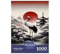 Puzzles De 1000 Pièces pour Adolescents Japanese Crane Wall Art Print Puzzles pour Adultes : Améliore La Mémoire, Défi Éducatif, Cadeau Anti-Stress 52x38cm/1000pcs