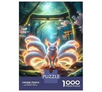 Puzzles De 1000 Pièces Pour Adolescents Japanese Fox Spirit Art Print Puzzles Pour Adolescents - Niveau De Difficulté : Difficile - Chaque Pièce Est Unique - Cadeau D'anniversaire, Cadeaux, 52x38cm/10
