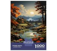 Puzzles De 1000 Pièces pour Adolescents Japanese Garden Sunset Puzzle Adulte, Jouet, Décoration Murale, Art Mural, Cadeaux d'anniversaire Uniques 52x38cm/1000pcs