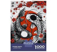 Puzzles De 1000 Pièces pour Adolescents Japanese Koi Carp Ink Wash Puzzles pour Adolescents, Jouet, Décoration Murale, Décoration Intérieure, Cadeaux Anti-Stress 70x50cm/1000pcs