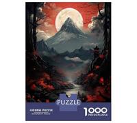 Puzzles De 1000 Pièces pour Adolescents Japanese Landscape with Full Moon Puzzle pour Adultes Jeux Relaxants Décoration Parfaite, pour Toute La Famille 70x50cm/1000pcs