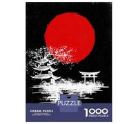 Puzzles De 1000 Pièces pour Adolescents Japanese Landscape with Pagoda and Torii Puzzles pour Adultes Jeu Familial Cadeaux pour Femmes Difficile Et Stimulant 38x26cm/1000pcs