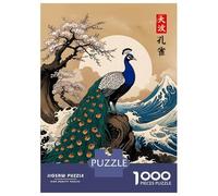 Puzzles De 1000 Pièces pour Adolescents Japanese Peacock Puzzle Jeux Relaxants Cadeaux pour Femmes Cadeaux De Noël Et d'anniversaire 38x26cm/1000pcs