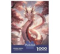 Puzzles De 1000 Pièces pour Adolescents Japanese Sakura Dragon Puzzle pour Adultes Jeux Relaxants Améliorent La Mémoire Cadeaux Anti-Stress 52x38cm/1000pcs