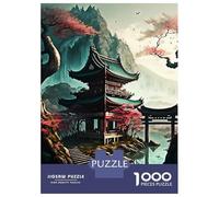 Puzzles De 1000 Pièces pour Adolescents Japanese Village Fantasy Puzzles pour Adultes Jeux Anti-Stress Analyse Et Logique Cadeaux d'anniversaire Uniques 52x38cm/1000pcs