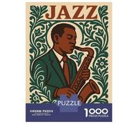 Puzzles De 1000 Pièces Pour Adolescents Jazz Musician Playing Saxophone Puzzles Pour Adolescents - Niveau De Difficulté : Difficile - Chaque Pièce Est Unique - Cadeau D'anniversaire, Cadeaux, 38x26cm/