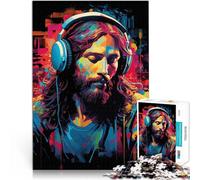 Puzzles de 1000 pièces pour Adolescents Jésus avec des écouteurs Analyse et logique est idéal comme Cadeau pour Toute la Famille 52x38cm