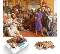 Puzzles de 1000 pièces pour Adolescents Jésus Parmi Les docteurs Apprentissage éducatif avec Affiche et Feuille de Questions correspondantes 75x50cm