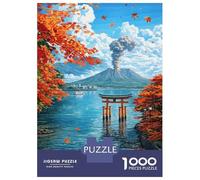Puzzles De 1000 Pièces pour Adolescents Kagoshima Japan Volcano Torii Gate Puzzles pour Adultes Améliorent La Mémoire Casse-tête Difficile Et Stimulant Jeux De Réflexion en Famille 70x50cm/1000pcs