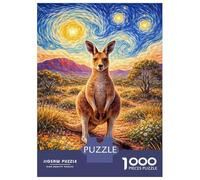 Puzzles De 1000 Pièces pour Adolescents Kangaroo Under Starry Sky Puzzle pour Adolescents, Activités Familiales pour Anniversaire, Noël Et Cadeaux Uniques 70x50cm/1000pcs
