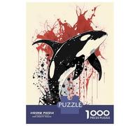 Puzzles De 1000 Pièces pour Adolescents Killer Whale Ink Painting Puzzle À Monter Soi-même, Jouets pour S'amuser en Famille, Cadeau d'anniversaire Ou De Noël 38x26cm/1000pcs