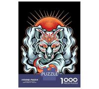 Puzzles De 1000 Pièces pour Adolescents Kitsune Fox Mask Ink Wash Puzzles pour Adultes, Jouets, Décoration Murale, Cadeaux Uniques pour Femmes, Anniversaires Et Présents 52x38cm/1000pcs
