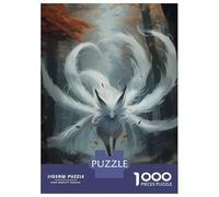 Puzzles De 1000 Pièces pour Adolescents Kitsune Japanese Fox Puzzles pour Adultes Jeux Amusants Décoration Parfaite pour Un Anniversaire, Noël 70x50cm/1000pcs