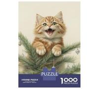Puzzles De 1000 Pièces pour Adolescents Kitten in Christmas Tree Puzzles pour Adolescents, Jouets À Monter Soi-même, Analyse Et Logique, Cadeau d'anniversaire Ou De Noël 52x38cm/1000pcs