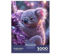 Puzzles De 1000 Pièces pour Adolescents Koala with Purple Crystals Puzzles pour Adultes Jeux Relaxants Cadeaux pour Femmes Interaction Parent-Enfant 70x50cm/1000pcs