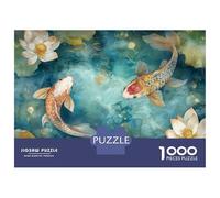 Puzzles De 1000 Pièces pour Adolescents Koi Fish Pond Wall Mural Puzzle Adulte Jeu Manuel Défi Difficile Cadeaux pour Amis Et Famille 70x50cm/1000pcs