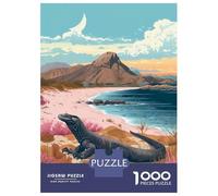 Puzzles De 1000 Pièces pour Adolescents Komodo Dragon Puzzle pour Adultes Jeux Relaxants Décoration Intérieure Jeu Stimulant Cadeaux 38x26cm/1000pcs