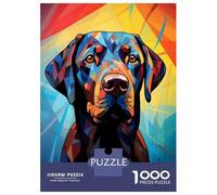 Puzzles De 1000 Pièces pour Adolescents Labrador Dog Stained Glass Puzzles pour Adolescents, Jeu De Réflexion, Cadeau pour Femmes, Défi À Relever 52x38cm/1000pcs