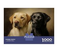 Puzzles De 1000 Pièces pour Adolescents Labrador Retrievers Black and Yellow Portrait Puzzles pour Adultes Jeux Anti-Stress Analyse Et Logique Cadeaux d'anniversaire Uniques 38x26cm/1000pcs