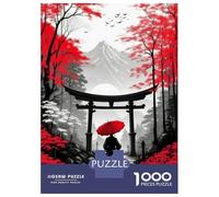 Puzzles De 1000 Pièces pour Adolescents Lady in Red Fall Puzzles pour Adultes Jeu Familial Cadeaux pour Femmes Difficile Et Stimulant 38x26cm/1000pcs