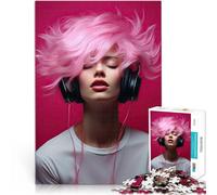 Puzzles de 1000 pièces pour Adolescents Le Bonheur du Bruit Rose Soulagement du Stress Jeu éducatif pour Anniversaire, Noël 38x26cm