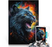 Puzzles de 1000 pièces pour Adolescents Le Rugissement du Chat Noir Jeux Jouets Cadeaux Offrir en Cadeau à Toute la Famille 38x26cm