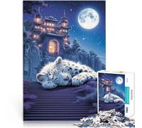 Puzzles de 1000 pièces pour Adolescents Léopard Astral Cosmique Punk Jeux Amusants Décoration Murale, Cadeaux Uniques pour Anniversaire et Noël 75x50cm