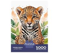 Puzzles De 1000 Pièces pour Adolescents Leopard Cute Watercolor Puzzles pour Adolescents : Un Jeu Éducatif Amusant Et Humoristique, Un Défi Intellectuel 38x26cm/1000pcs