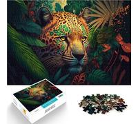 Puzzles de 1000 pièces pour Adolescents Léopard Jouet éducatif d'apprentissage Activités Amusantes à la Maison, Cadeaux d'anniversaire, Cadeaux de Voyage, 52x38cm