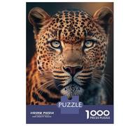 Puzzles De 1000 Pièces pour Adolescents Leopard Portrait Puzzles pour Adultes - Jeu Familial Amusant Et Humoristique - Cadeaux De Noël Et d'anniversaire 52x38cm/1000pcs