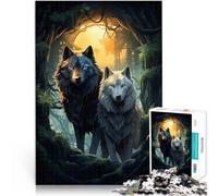 Puzzles de 1000 pièces pour Adolescents Les Loups dans la forêt Entraînez Votre Cerveau et Vos Mains Une œuvre d'art 75x50cm