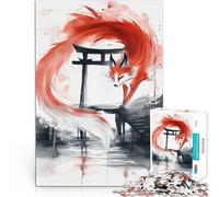 Puzzles de 1000 pièces pour Adolescents l'esprit Kitsune à la Porte Torii Jeu Stimulant Car C'est Un pour Toute la Famille 26x38cm