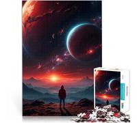 Puzzles de 1000 pièces pour Adolescents l'homme Contre l'univers Jeu Familial pour et avec Affiche et Feuille de Questions correspondantes 75x50cm