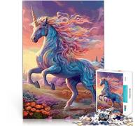 Puzzles de 1000 pièces pour Adolescents Licorne Magique Jouet éducatif d'apprentissage avec Affiche et Feuille de Questions correspondantes 38x26cm