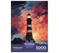 Puzzles De 1000 Pièces pour Adolescents Lighthouse Sunset Puzzle pour Adultes Jouet Décoration Murale Défi Difficile À Compléter 38x26cm/1000pcs