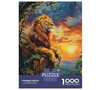 Puzzles De 1000 Pièces pour Adolescents Lion at Sunset Painting Puzzles pour Adolescents, Jouets À Monter Soi-même, Analyse Et Logique, Cadeau d'anniversaire Ou De Noël 38x26cm/1000pcs