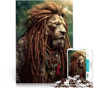 Puzzles de 1000 pièces pour Adolescents Lion Rasta Aveugle Entraînez Votre Cerveau et Vos Mains Une œuvre d'art 38x26cm