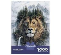 Puzzles De 1000 Pièces pour Adolescents Lion The Royal Watcher of The Verdant Realm Puzzles pour Adultes Jeux Familiaux Décoration Murale Difficulté Et Défi 52x38cm/1000pcs