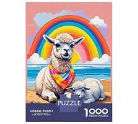 Puzzles De 1000 Pièces pour Adolescents Llama Their Young Beach Puzzles pour Adultes Jeux Relaxants Cadeaux pour Femmes Activités Amusantes À La Maison, 52x38cm/1000pcs