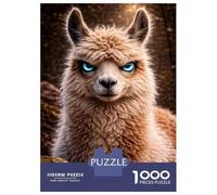 Puzzles De 1000 Pièces pour Adolescents Llama with Glowing Blue Eyes Puzzles pour Adolescents, Jouet, Décoration Murale, Décoration Intérieure, Cadeaux Anti-Stress 38x26cm/1000pcs