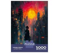 Puzzles De 1000 Pièces pour Adolescents Lost in The City Neoexpressionist Urban Scene Puzzles pour Adultes Jeux Amusants Décoration Parfaite pour Un Anniversaire, Noël 38x26cm/1000pcs